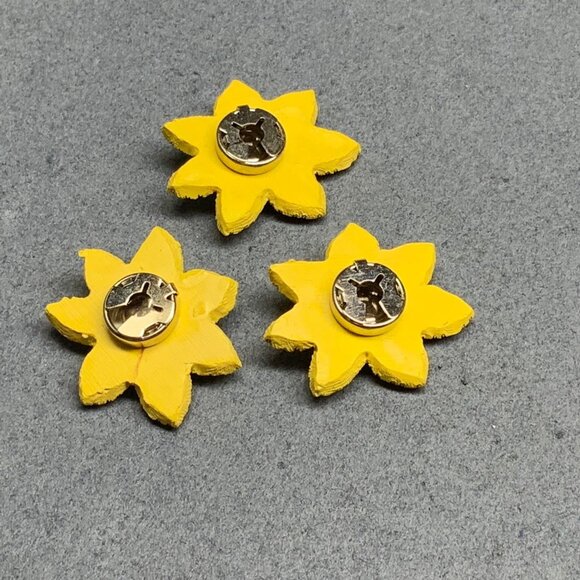 Quacker Factory Sunflower Button Covers Set Of 3 Yellow Green Floral Resin Retro - Picture 5 of 6